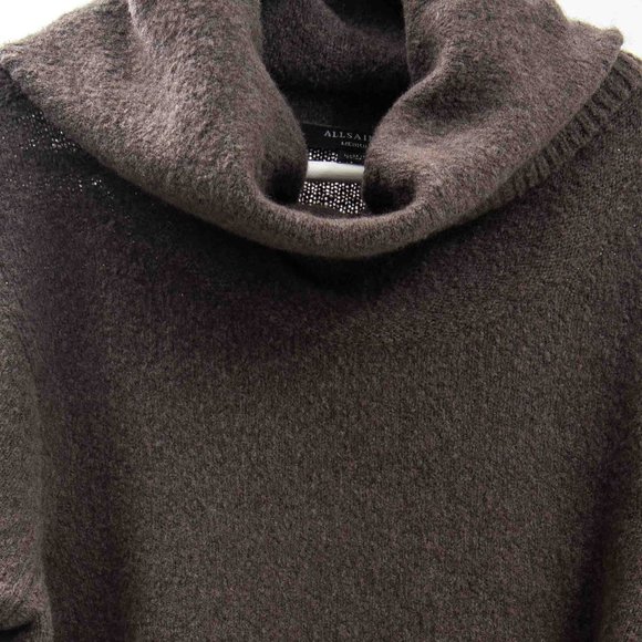 All Saints Crop Turtleneck Sweater w/ High Low Hem - Picture 3 of 3